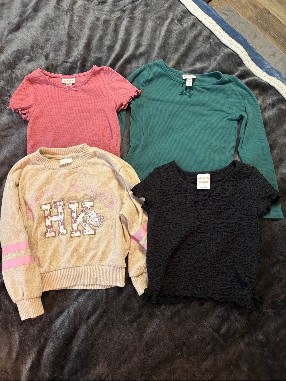 Mixed Girls Tops Bundle - Pink, Teal, Cream & Black 4/5T